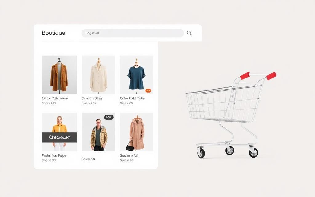 Example boutique & online store website mockup
